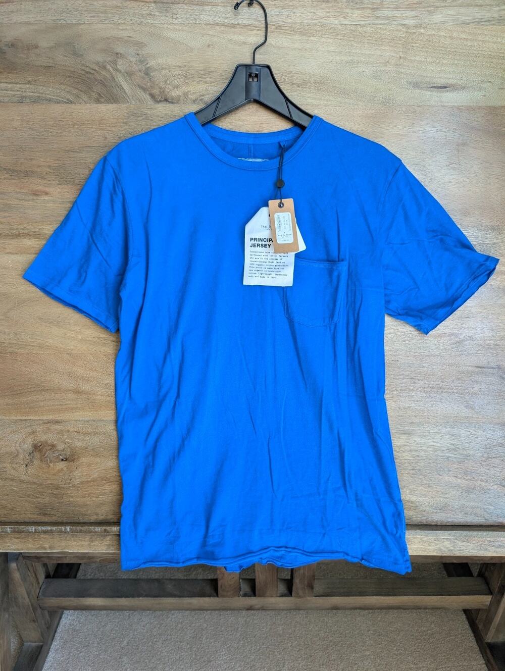 NWT Rag & Bone Miles Pocket T-Shirt Mens S Blue Short Sleeve Crewneck Pullover